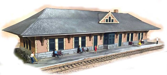 The N Scale Architect 10049 Lines West Station -- Laser-Cut Kit - 9-3/4 x 3-1/2 x 2-1/2" 24.8 x 8.9 x 6.4cm, N Scale