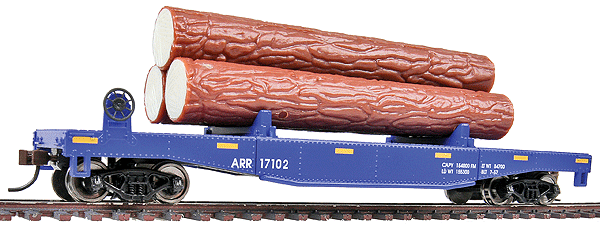WalthersTrainline 931-1770 Log Dump Car with 3 Logs - Ready to Run -- Alaska Railroad