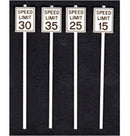 Tichy Train Group 3543 Low Speed Limit Signs -- 2 Each: 15, 25, 30 & 35mph, S Scale