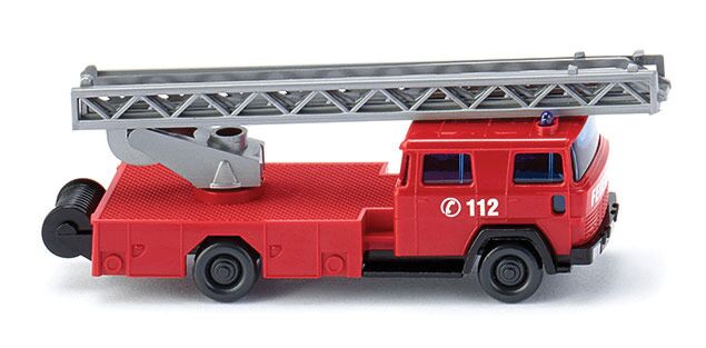 Wiking 96203 Magirus Fire Aerial Ladder Truck - Assembled -- Fire Chief (red, white, German Lettering), N Scale