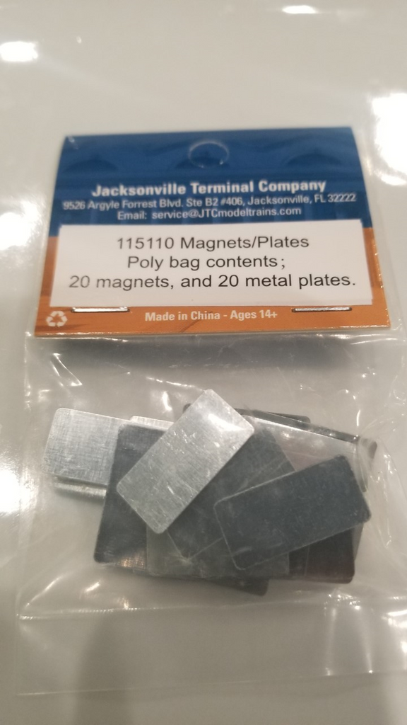 Jacksonville Terminal Company 115110 Magnets and Plates (20 of each per package) 115110, All Scales
