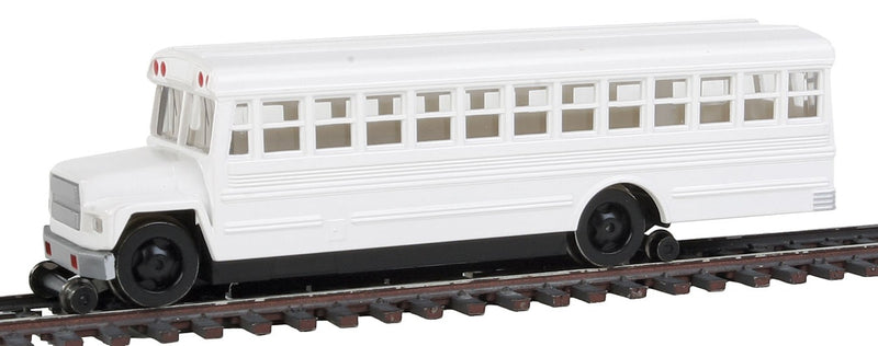 Bachmann 46215 Maintenance-of-Way High Railer Bus - Standard DC -- White, HO Scale