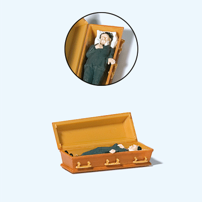 Male Vampire Laying in Coffin, HO