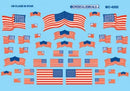 Microscale Industries MC-4202 Mini-Cal -- American Flags with 50 Stars, 1960-Present, HO Scale