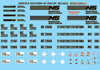Microscale Industries MC-4270 Norfolk Southern - NS -- Mini-Cal 48' Semi Trailer w/NS Herald (1996+), HO Scale