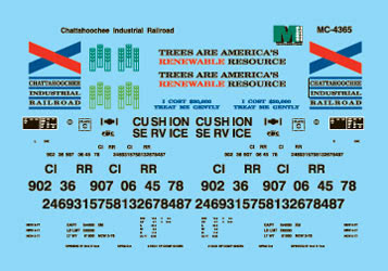 Microscale Inc 460-4365 Boxcar - 50' - Waterslide Decal - N Scale