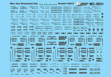 Microscale Inc 460-605031 Misc Door Dimen Data blk