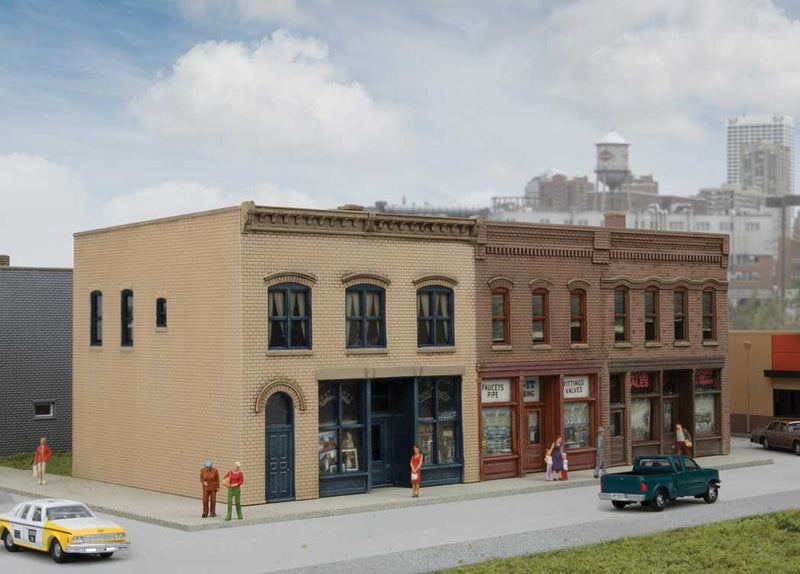 Walthers Cornerstone 933-3851 Merchant's Row III - Kit - 6-3/8 x 3-7/8 x 2-13/16" 16.1 x 9.8 x 7.1cm, N Scale