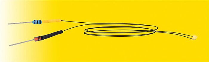 Viessmann Modellspielwaren 3561 Micro LED w/Soldered Leads & Dropping Resistor -- Yellow 1/16 x 1/32" 1.6 x .8mm, All Scales