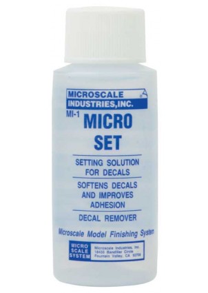 Microscale Industries MI-1 Micro Set Decal Setting Solution -- 1oz  29.6mL, All Scales