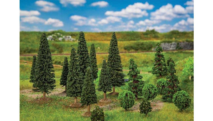 Faller Gmbh 181540 Mixed Forest Trees -- 1-3/8 to 3-1/2" 3.5 to 9cm Tall pkg(25), All Scales