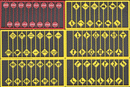 Tichy Train Group 8257 Modern Road Sign Assortment - 15 Red Stop Signs, 60 Warning Signs - 1 Each of Sets