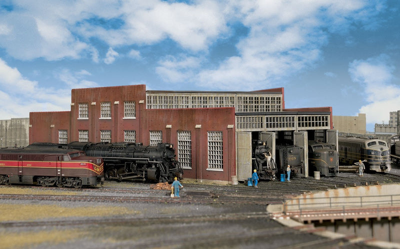 Walthers Cornerstone 933-3261 Modern Roundhouse 3 Add-On Stalls - Kit - 10-13/16 x 3-15/16" 27.4 x 10cm; Stall Width at Rear: 3-3/16" 8.1cm, N Scale
