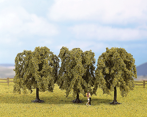 Noch Gmbh & Co 25130 Multi-Tree Packs -- Weeping Willow 3-1/8"  8cm pkg(3), HO Scale