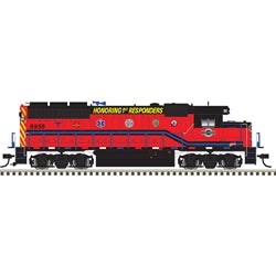 Atlas 40005261 N GP-40 SILVER PORT HARBOR "1ST RESPONDERS" 8955 (RED/WHITE/BLUE/BLACK) - WITH DITCH LIGHTS