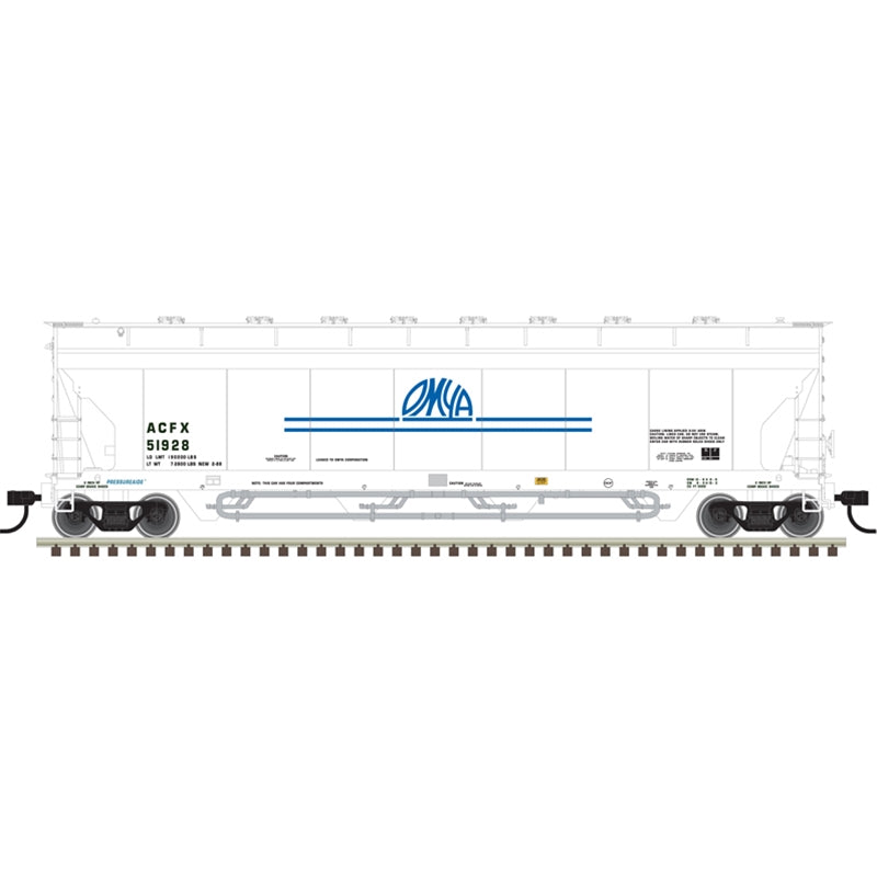 Atlas 50006079 N PRESSUREAIDE COVERED HOPPER OMYA [SHORT STRIPES]