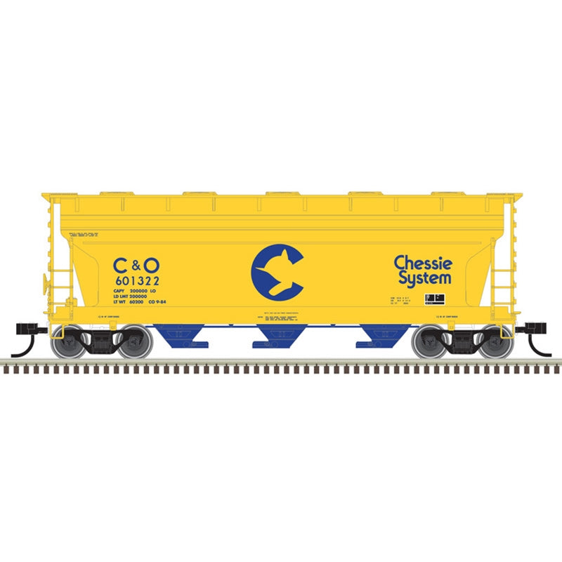 Atlas 50006112 N 3560 Covered Hopper Chessie System* (C&O) 601322 (Yellow/Blue)