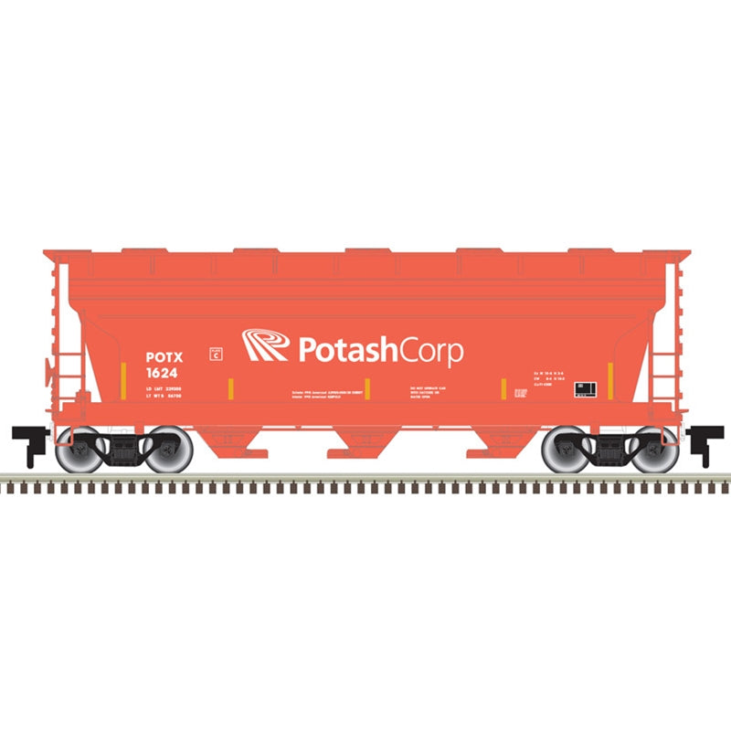 Atlas 50006120 N 3560 Covered Hopper Potash Corp+ 1624 (Salmon/White)