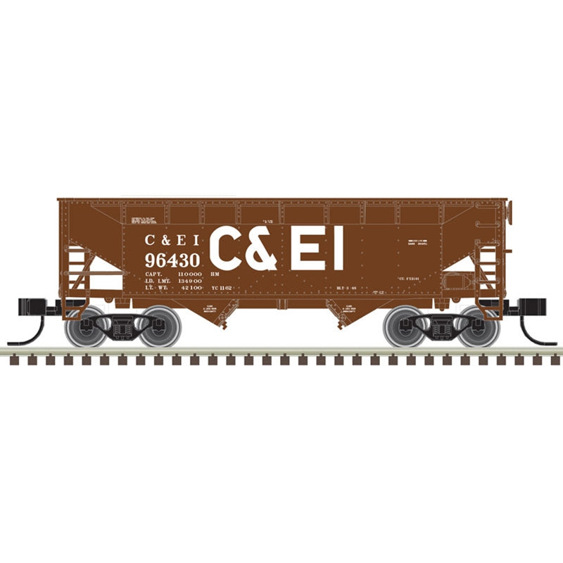 Atlas 50006125 N 2 Bay Offset Hopper Chicago & Eastern Illinois 96128 (Brown/White)