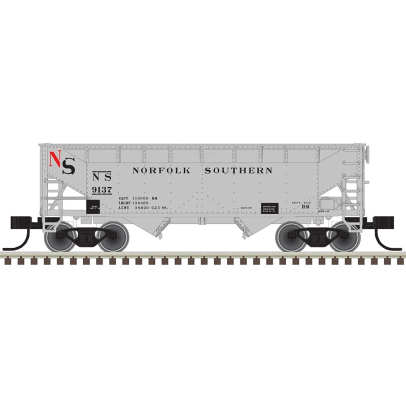 Atlas 50006140 N 2 Bay Offset Hopper Norfolk Southern (Gray) 9137 (Gray/Black/Red)