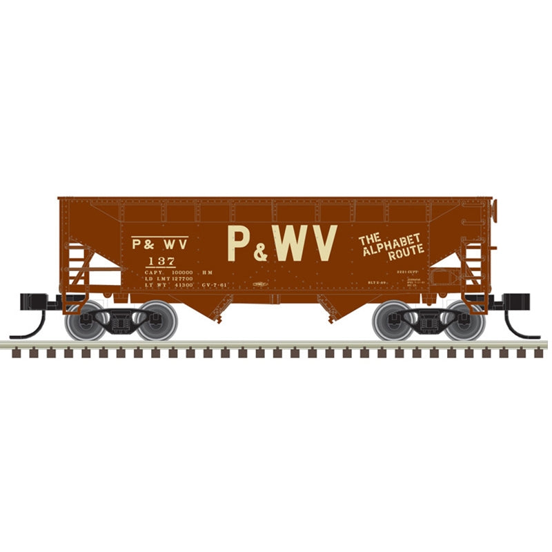 Atlas 50006143 N 2 Bay Offset Hopper Pittsburgh & West Virginia 137 (Brown/Tan)