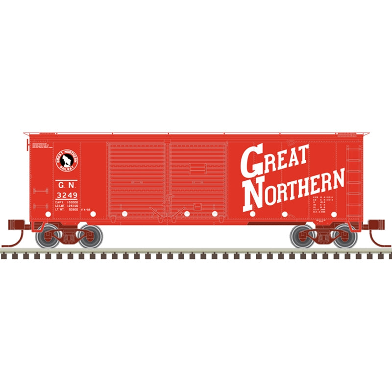 Atlas 50006203 N TRAINMAN 40' DD BOX CAR GREAT NORTHERN EXPERIMENTAL SCHEMES 3-PACK [3249, 3336, 3345]