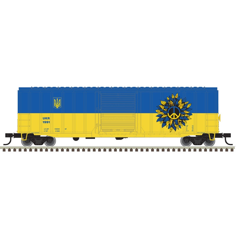 ATLAS 50006268 N TRAINMAN 50'6" Box Car Ukraine Peace Edition, N Scale