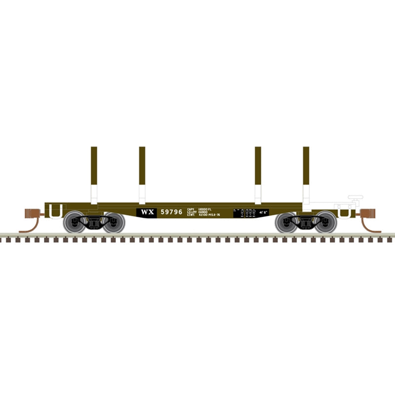 Atlas 50006277 N 45' LOGGING FLAT CAR WEYERHAEUSER