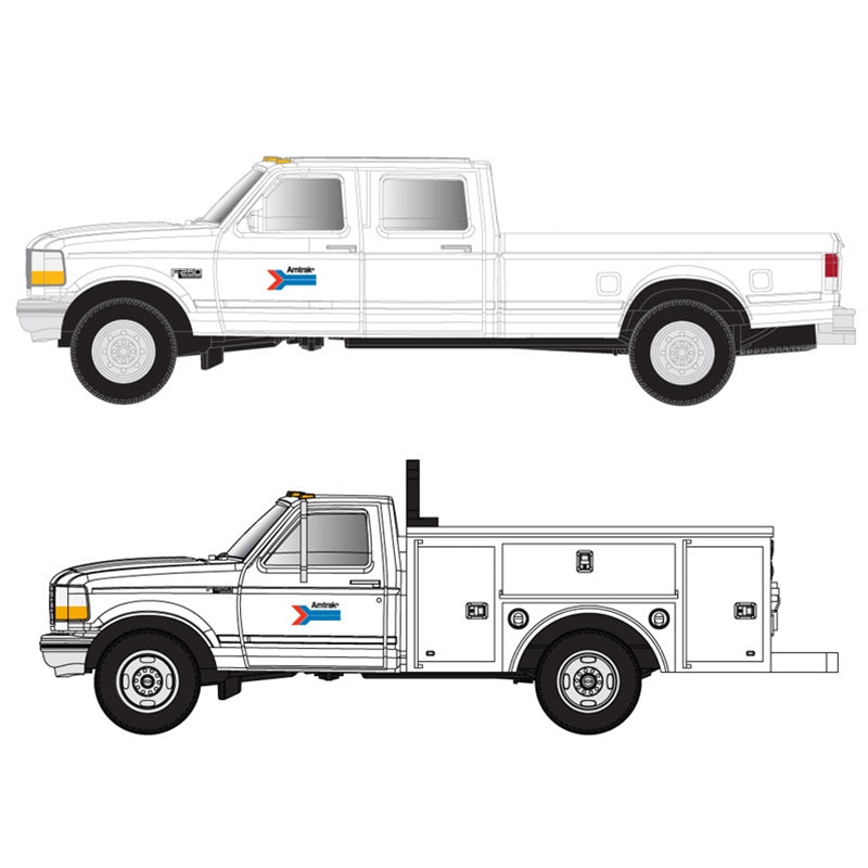 Atlas 60000151 N Ford F-250/F-350 Pickup Truck Set Amtrak (White)