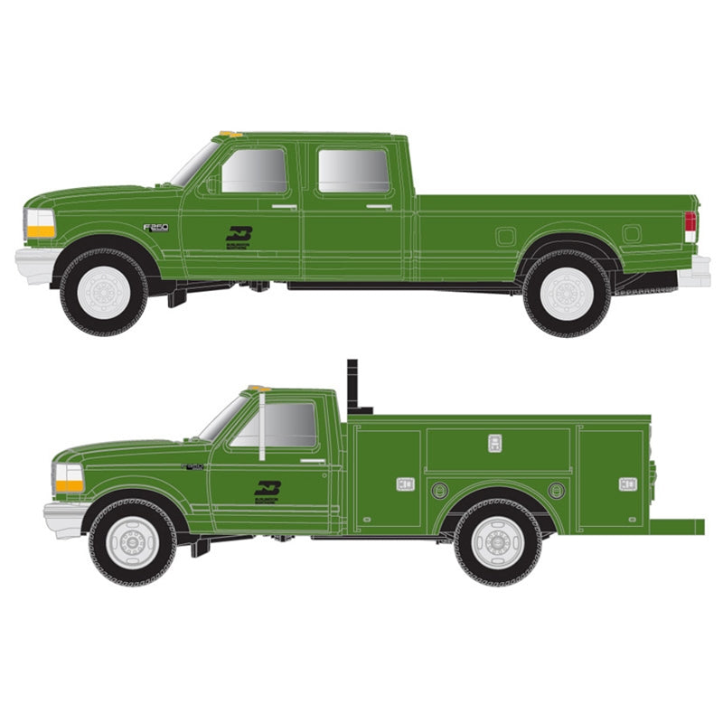 Atlas 60000152 N Ford F-250/F-350 Pickup Truck Set Burlington Northern (Green)