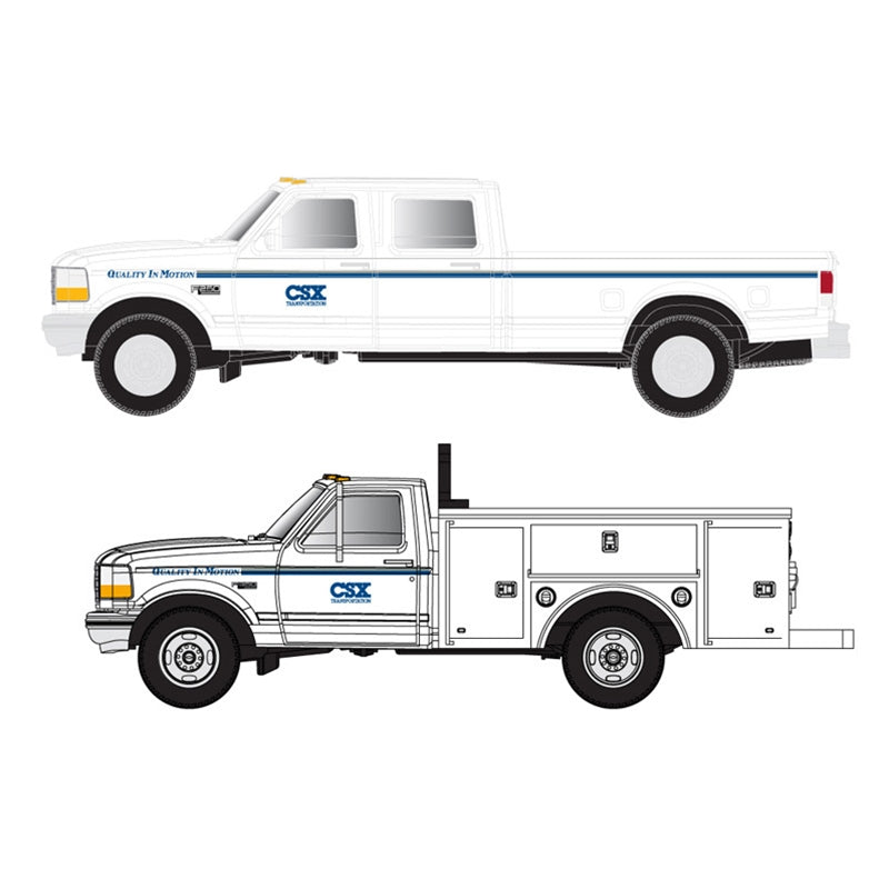 Atlas 60000154 N Ford F-250/F-350 Pickup Truck Set CSX* (White/Blue)