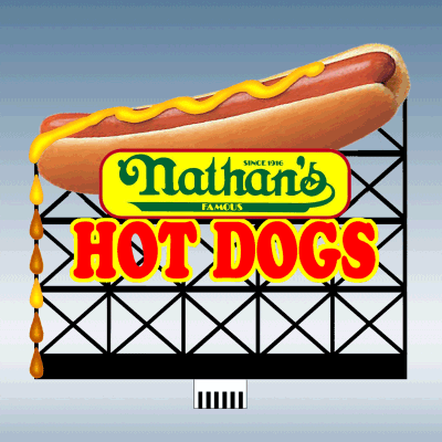Miller Engineering Animation 883551, Large Nathan's Billboard , HO/O Scales