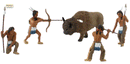 Woodland Scenics 4444 Native American Hunt Figures - Scene-A-Rama(R) - Four Native Americans & One Bison, All Scales