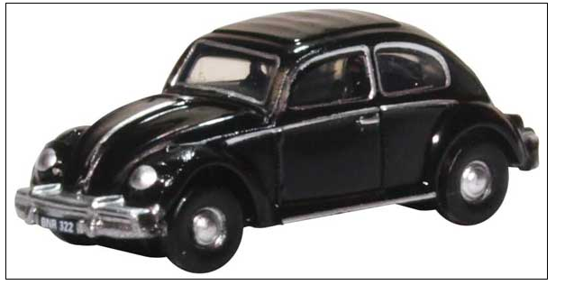 Oxford Diecast 553-NVWB005 1953 Volkswagen Beetle - Assembled -- Black, N scale