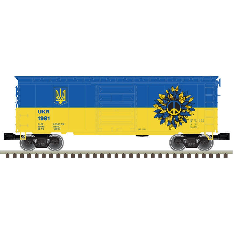 ATLAS 3001249 3RL O PREMIER 40' PS-1 Box Car with 6' Door 2022 Ukraine Peace Edition