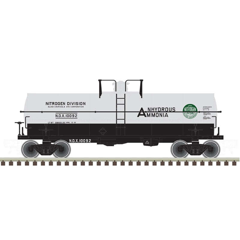 PREORDER Atlas 3005519 O 3RL 11K GALLON TANK CAR ALLIED CHEMICAL (NDX) 10090, 10092 (GRAY/BLACK)