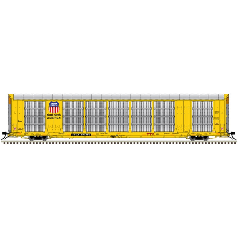 Atlas 3007424 3RL GUNDERSON MULTI-MAX AUTO RACK UNION PACIFIC (TTGX) 697363, 697387, 697445, 697547 (YELLOW/RED/WHITE/BLUE), O Scale