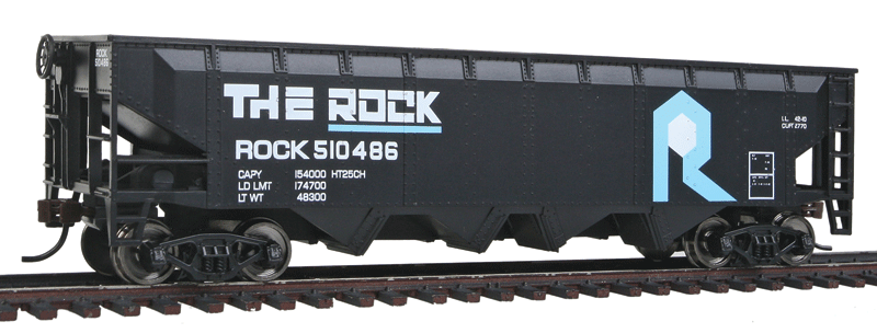 WalthersTrainline 931-1423 Offset Hopper - Ready to Run -- Rock Island (black, blue, white), HO Scale