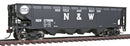 WalthersTrainline 931-1655 Offset Quad Hopper - Ready To Run - Norfolk & Western (black; Block N&W, Hamburger Logo), HO Scale