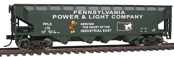 WalthersTrainline 931-1659 Offset Quad Hopper - Ready To Run - Pennsylvania Power & Light PPLX