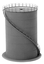 Tichy Train Group 7013 Oil Tank -- Kit - 4" 10.2 Diameter x 7" 17.8cm, HO Scale