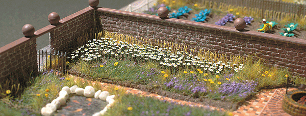 Busch Gmbh & Co Kg 1207 Oxeye Daisies -- White & Yellow pkg(120), HO Scale