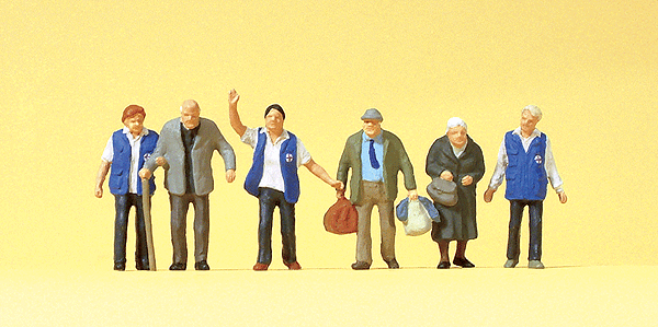 Preiser Kg 10544 Passengers -- Travelers Aid Personnel w/Elderly pkg(6), HO Scale