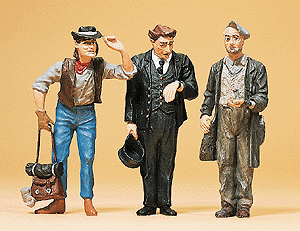 Pedestrians -45099- Railroad Conductor & Two Hobos, G