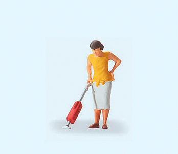 Preiser Kg 28141 People At Home -- Woman w/Vacuum Cleaner, HO Scale