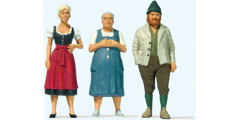 People in Bavarian Costume -- 2 Women & 1 Man, G