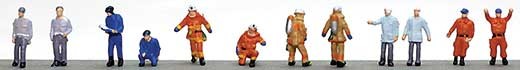 TomyTec Co LTD 288060 People in Fire Station -- Firefighters pkg(12), N Scale