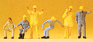 Preiser Kg 14128 People Working -- Crane Personnel pkg(6), HO Scale