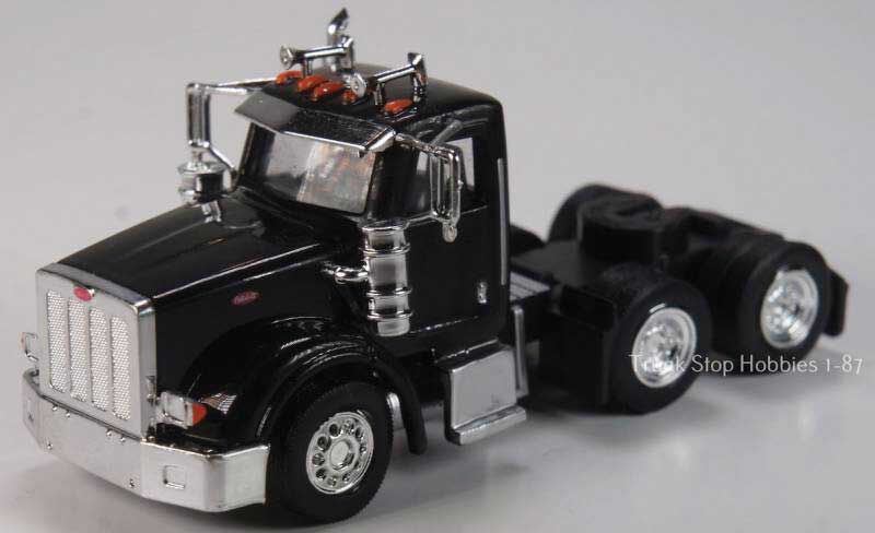 Herpa Models 410514 Peterbilt 367 3-Axle Day-Cab Tractor Only 2 Pack - Assembled -- Black, HO Scale