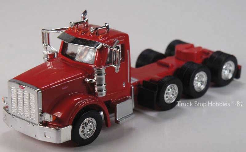 Herpa Models 410521 Peterbilt 367 4-Axle Day-Cab Tractor-Only pkg(2) - Assembled -- Red, HO Scale